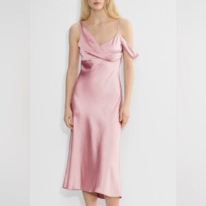 New with tags Aritzia Wilfred One Shoulder Pink satin dress size small
